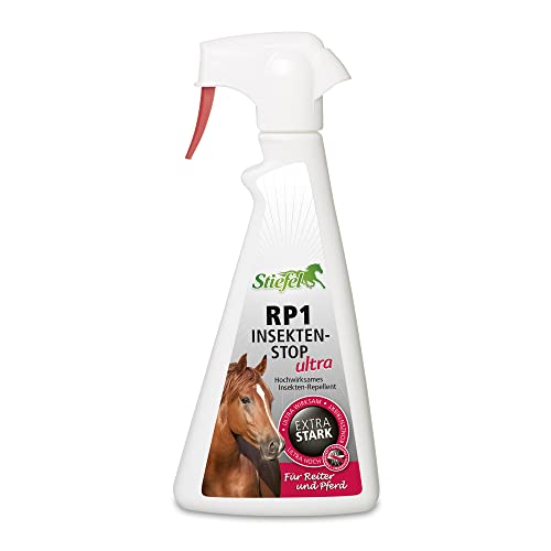 Stiefel RP1 Insekten-Stop Ultra für Pferde, hochwirksamer Insektenschutz für Pferd & Reiter, beinahe geruchslos, Fliegenspray gegen Mücken, Bremsen, Zecken, mehrere St&en Wirksamkeit, 500ml von Stiefel