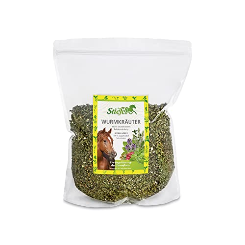 Stiefel Wurmkräuter für Pferde, 100% naturbelassene Kräutermischung zur Unterstützung der Darmflora, Bitter- & Gerbstoffen, Keine Wurmkur, 1kg von Stiefel