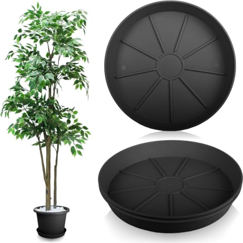 Stimo 3X Untersetzer für Blumentöpfe Ø 30 cm Grau Kunststoff Blumentopfuntersetzer (Anthrazit) von Stimo