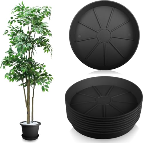 Stimo 9X Untersetzer für Blumentöpfe Ø 30 cm Kunststoff Blumentopfuntersetzer rund (Anthrazit) von Stimo