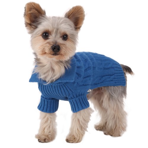 Stinky G Blue Aran Dog Sweater Size #08 XS von Stinky G