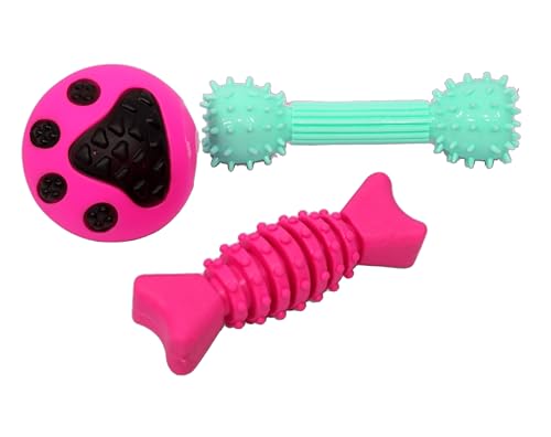 Hundespielzeug Kauprodukte Set - Welpen Beißspielzeug Pack - Gummiball, Kauknochen & Beißhantel | Geeignet für alle Hunde, ungiftig, waschbar & sicher für Haustiere | Bunt, federnd & lustig Hundespielzeug Kauprodukte Set - Welpen Beißspielzeug Pack - Gummiball, Kauknochen & Beißhantel | Geeignet für alle Hunde, ungiftig, waschbar & sicher für Haustiere | Bunt, federnd & lustig von StonKraft