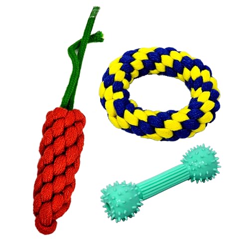 StonKraft Hundespielzeug Kauprodukte Set - Welpen Beißseil Spielzeug Pack, Spiele für Haustiere | Geeignet für alle Hunde, ungiftig, waschbar & sicher für Haustiere | Bunt, federnd & lustig (3er Set) StonKraft Hundespielzeug Kauprodukte Set - Welpen Beißseil Spielzeug Pack, Spiele für Haustiere | Geeignet für alle Hunde, ungiftig, waschbar & sicher für Haustiere | Bunt, federnd & lustig (3er Set) von StonKraft