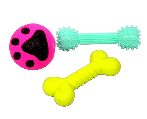 StonKraft Hundespielzeug Kauprodukte Set - Welpen Beißspielzeug Pack - Gummiball, Kauknochen & Beißhantel | Geeignet für alle Hunde, ungiftig, waschbar & sicher für Haustiere | Bunt, federnd & lustig StonKraft Hundespielzeug Kauprodukte Set - Welpen Beißspielzeug Pack - Gummiball, Kauknochen & Beißhantel | Geeignet für alle Hunde, ungiftig, waschbar & sicher für Haustiere | Bunt, federnd & lustig von StonKraft