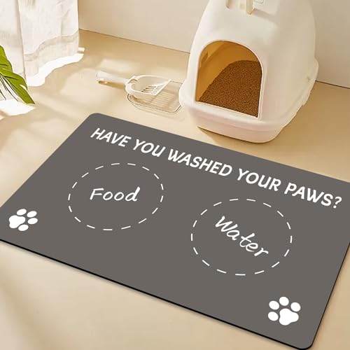 Hundefuttermatte, saugfähig, für Futter- und Wassernapf, keine Flecken, schnell trocknend, Wasserspendermatte, rutschfeste Katzen- und Hundefuttermatte mit Gummi-Rückseite, für unordentliche Trinker, Hundefuttermatte, saugfähig, für Futter- und Wassernapf, keine Flecken, schnell trocknend, Wasserspendermatte, rutschfeste Katzen- und Hundefuttermatte mit Gummi-Rückseite, für unordentliche Trinker, von Stonzenith