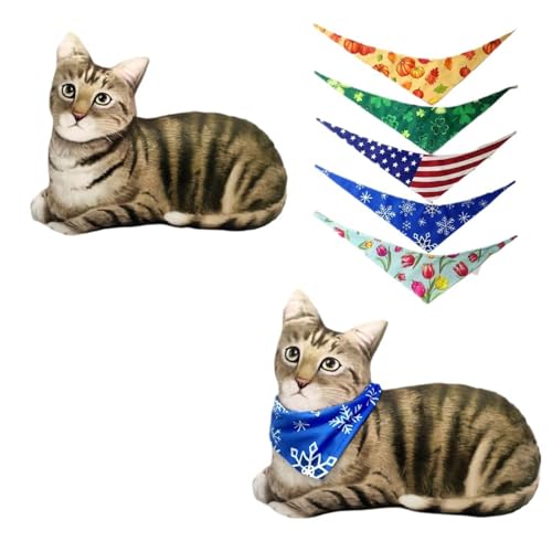 Schöne Katzenkissen Tierkissen Spielzeug Stoffededs Tierkatze Kissen Mit Schal Set Für Bett Home Bauernhäuser Dekore Werfen Kissen Zum Bett Werfen von Storage Bag
