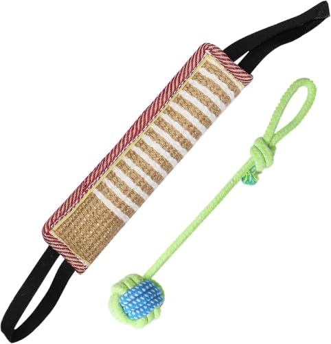Retractable Interactive Dog Rope Tauziehenspielzeug, dauerhafte Hängeübung Tauziehen für mittlere bis große Hunde spielen - am besten für Tauziehen, Biss-Training, Hunde im Freien hängen (Red & Green) von Storystore