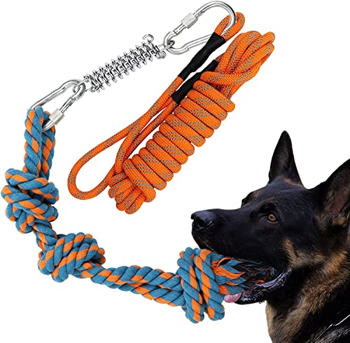 Spring Pole Dog Rope Toys, Interactive Dog Tug Toy with Dog Rope Toys and a Big Spring Pole Kit, for Small to Large Dogs, for Tug of War, Bite Training, Pull Exercise, Outdoor Hanging Exercise von Storystore