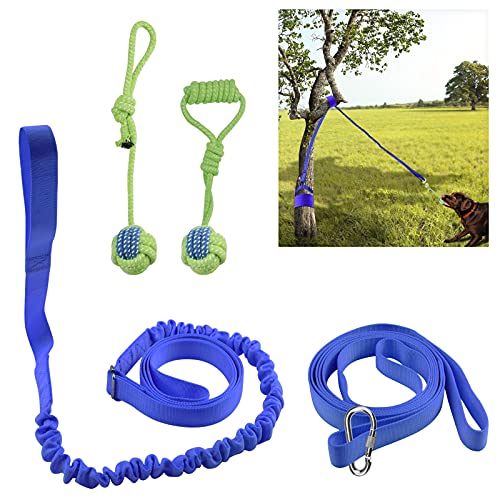 Retractable Interactive Dog Rope Tauziehenspielzeug, dauerhafte Hängeübung Tauziehen für mittlere bis große Hunde Spielen - am besten für Tauziehen, Biss-Training, Hunde im Freien hängen (Blau) von Storystore