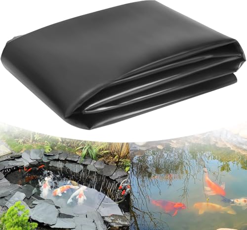 Storystore Teichfolie, Schwarz HDPE Teichfolien Schwerlast, 0.5mm Stärke 2x3m Dichtungsfolie Teichmembran Gartenteich Teichplane für Fischteiche, Brunnen, Wassergarten und Wasserfall von Storystore