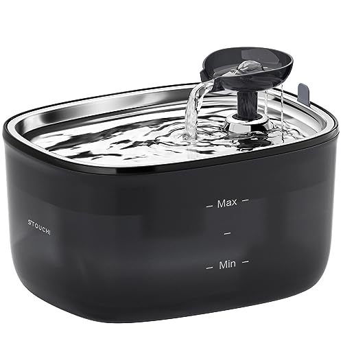 Katzenbrunnen,Super Leise Stouchi Edelstahl Trinkbrunnen für Katzen 2.5L Trinkbrunnen für Katze,LED Licht,BPA-Frei mit 2 Filter,Katzen Hunde Wasserbrunnen Leicht zu Reinigen,Durchsichtiger Wassertank Katzenbrunnen,Super Leise Stouchi Edelstahl Trinkbrunnen für Katzen 2.5L Trinkbrunnen für Katze,LED Licht,BPA-Frei mit 2 Filter,Katzen Hunde Wasserbrunnen Leicht zu Reinigen,Durchsichtiger Wassertank von Stouchi