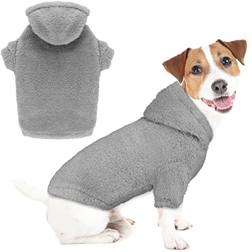 Fuzzy Dog Hoodie Dog Sweater Dog Clothes Warm Soft Cozy Dog Coats Hooded Sweatshirt Fleece Medium Dog Hoodie Dog Sweaters for Medium Dogs(Grey-M) von Stpiatue