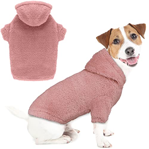Fuzzy Dog Hoodie Dog Sweater Dog Clothes Warm Soft Cozy Dog Coats Hooded Sweatshirt Fleece Medium Dog Hoodie Dog Sweaters for Medium Dogs(Pink-M) von Stpiatue