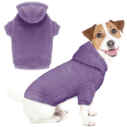 Fuzzy Dog Hoodie Dog Sweater Dog Clothes Warm Soft Cozy Dog Cozy Dog Coats Hooded Sweatshirt Medium Dog Hoodie Dog Sweater for Medium Dogs (Lila, M) von Stpiatue