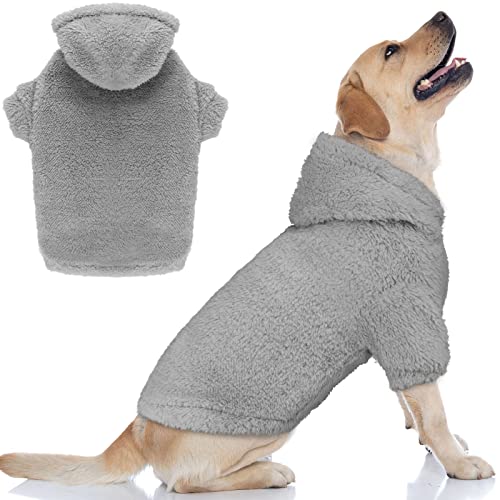 Fuzzy Dog Hoodie Dog Sweater Dog Clothes Warm Soft Dog Coats Hooded Sweatshirt Fleece Dog Hoodies for Large Dogs Dog Sweaters for Extra Large Dogs(Grey-XL) von Stpiatue