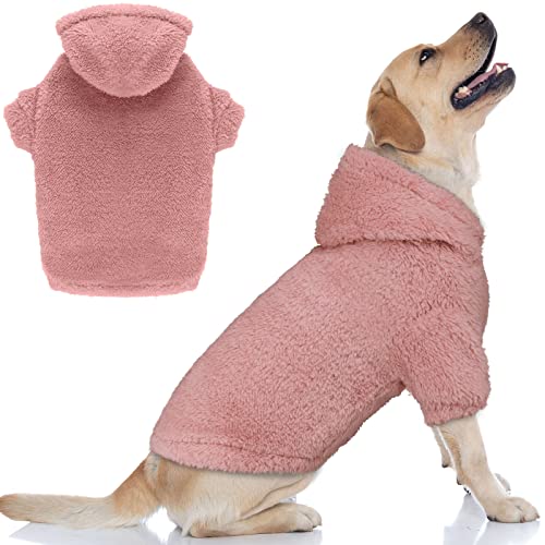 Fuzzy Dog Hoodie Dog Sweater Dog Clothes Warm Soft Dog Coats Hooded Sweatshirt Fleece Dog Hoodies for Large Dogs Dog Sweaters for Extra Large Dogs(Pink-XXL) von Stpiatue
