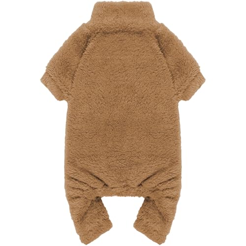 Fuzzy Hunde-Pyjama, Rollkragen, warm, weich, gemütlich, leicht, Haustier-Pyjama, Hundepullover für kleine Hunde (Kaffee-XS) von Stpiatue