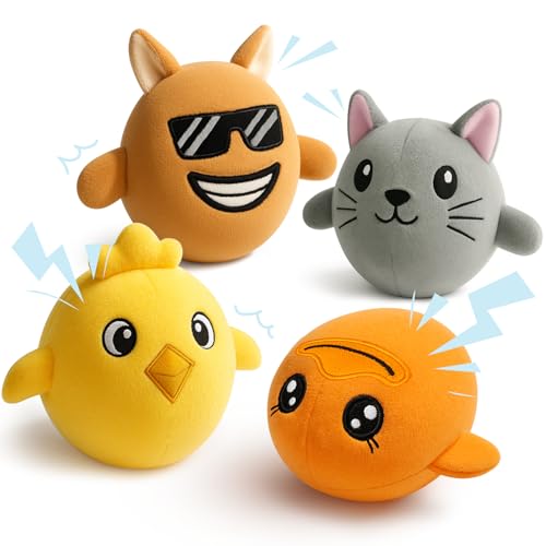 Emotionales Begleiter-Spielzeug für kleine Hunde: 4er-Pack Quietschendes Plüsch-Welpenspielzeug mit weichem Tragekissen, niedliches Cartoon-Tier-interaktives Spielzeug für emotionalen Komfort Emotionales Begleiter-Spielzeug für kleine Hunde: 4er-Pack Quietschendes Plüsch-Welpenspielzeug mit weichem Tragekissen, niedliches Cartoon-Tier-interaktives Spielzeug für emotionalen Komfort von StrawbGira