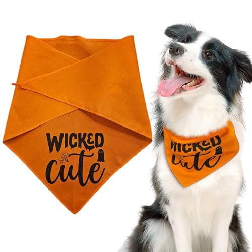 Streysisl Haustier-Halstuch, Halloween, verstellbare Passform, atmungsaktiv, verschleißfest, für alle Jahreszeiten, kleine und mittelgroße Hunde von Streysisl