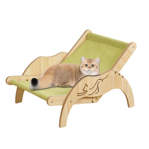Streysisl Katzen-Sisal-Stuhl, Strandstuhl, Katzen-Hängematte,Hochbeet für Kätzchen, gemütliche Katzenliege - Sisalmatte, Katzen-Strandkorb, 3-Fach höhenverstellbar, geeignet für kleine bis große von Streysisl