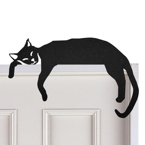 Streysisl Katzentür-Eckschild, Katzentür-Eck- | Schwarze Katze Fensterbank-Heimdekoration, Türecke und Fensterbank in Cartoon-Katzenform von Streysisl