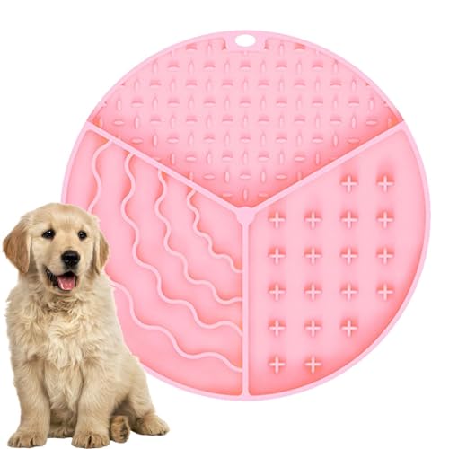 Streysisl Leckmatte für Katzen, Leckmatte für Hunde – Leckmatte aus lebensmittelechtem Silikon mit Saugnapf, Leckerlimatte für Hunde, Multi-Gitter-Design, Kissen von Streysisl