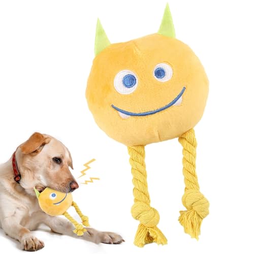 Streysisl Plüsch-Hundespielzeug mit Quietscher, Beißspielzeug für Hunde | Baumwollseil-Bein-Design, mittelgroße Hunde, Plüschtier | Quietschendes Beißspielzeug für Hunde für interaktiven Spaß zu Hause von Streysisl