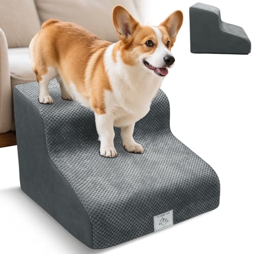 Hundetreppe, 2 Stufen, Haustiertreppe, FüR Kleine Hunde, Bett, Sofa, wasserdichte Katzentreppe, rutschfest, Mit Gringe-Neigung, Abnehmbarer, Waschbarer Bezug, Griff, Taubengrau Hundetreppe, 2 Stufen, Haustiertreppe, FüR Kleine Hunde, Bett, Sofa, wasserdichte Katzentreppe, rutschfest, Mit Gringe-Neigung, Abnehmbarer, Waschbarer Bezug, Griff, Taubengrau von Strixorn