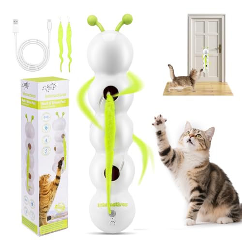 Wusel Wurm Katzenspielzeug mit Saugnapf, Drahtlos Smart Motion Wuselwurm Interaktiver Katzenspielzeug, Wand & Fenster Montiert Katzen Spielzeug für Gelangweilte Wohnungskatzen Wusel Wurm Katzenspielzeug mit Saugnapf, Drahtlos Smart Motion Wuselwurm Interaktiver Katzenspielzeug, Wand & Fenster Montiert Katzen Spielzeug für Gelangweilte Wohnungskatzen von Strixorn