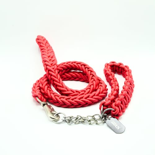 Power-Leash Chrome/das Starke Hundeleine-Set für deinen Begleiter (Rot, M) von Strong Dogs US.