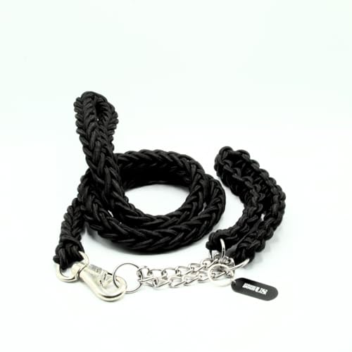 Power-Leash Chrome/das Starke Hundeleine-Set für deinen Begleiter (Schwarz, L) von Strong Dogs US.