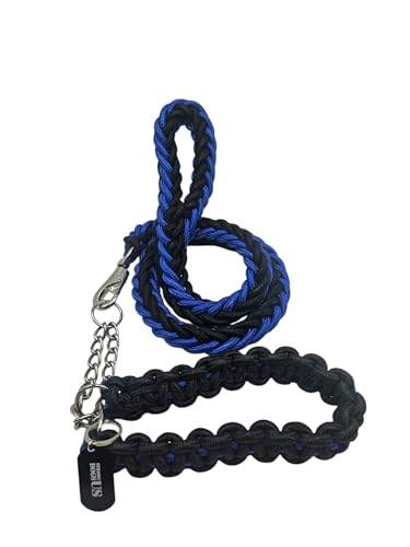Power-Leash Set Basic/das Starke Hundeleine-Set für deinen Begleiter (Schwarz-Blau, L) von Strong Dogs US.