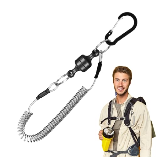 Fliegenfisch-Leine - Kescherhalter - Rutschfester Werkzeughalter Karabiner Retraktil Für Salzwasser See Ufer Boot Fluss von Stronrive