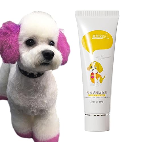 Haarfärbemittel für Hunde,Hundefarbe Haustierfellfarbe Haarfarbe für Welpen 80g - Nicht reizende und langanhaltende Haarfärbung für Welpen, Haustiere und von Stronrive
