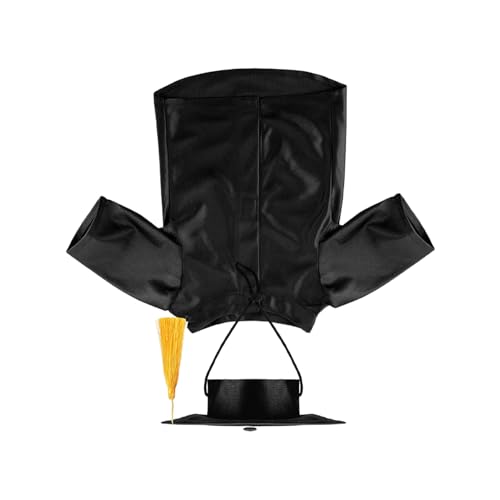 Hunde Abschlusshut & Umhang - Waschbares Abschluss-Outfit für Kleintiere | Waschbares Kostüm Set Mit Quaste Für Welpen, Halloween & Stofftiere von Stronrive
