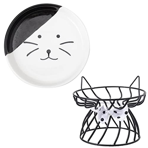 Hundenapf mit Ständer - Erhöhte Schale aus Keramik für Lebensmittel mit Eisenständer - Multifunktionaler ergonomischer Futternapf für Katzen, Hunde, Welpen, Wasserspender mit breiter Öffnung Stronrive von Stronrive