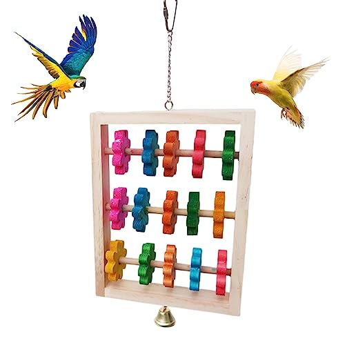 Kakadu-Spielzeug - Hölzerne Papageien-Kletterschaukeln,Hängendes Käfigspielzeug zum Unterhalten und Kauen von Vögeln – für Sittiche, Sittiche und Nymphensittiche Stronrive von Stronrive