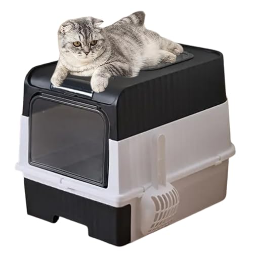 Katzenklo - Katzen-Toilette Für Großkatzen | Geruchsdichter Klappbarer Leichter Katzentoilettenbehälter Mit Siebschaufel Und Reisefreundlichem Tragegriff Für Unterwegs Katzenklo - Katzen-Toilette Für Großkatzen | Geruchsdichter Klappbarer Leichter Katzentoilettenbehälter Mit Siebschaufel Und Reisefreundlichem Tragegriff Für Unterwegs von Stronrive