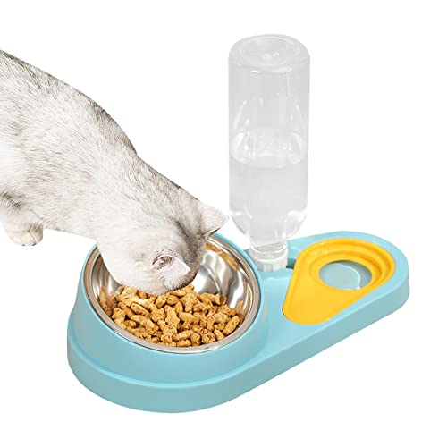 Katzennapf erhöht geneigt, Automatischer Wasserspender und Futternapf für Haustiere, Tierzubehör für Katzen- und Hundefutter im Innenbereich Stronrive von Stronrive
