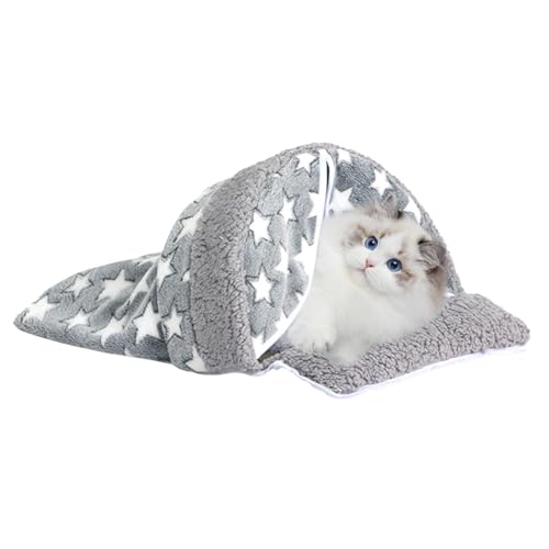 Katzenschlafsack, bequemes Katzenschlafbett Kuschelsack Bogenförmig, rutschfest, waschbar, Katzenzelt, bedecktes Katzenbett geschlossen, für Indoor-Katzen Katzenschlafsack, bequemes Katzenschlafbett Kuschelsack Bogenförmig, rutschfest, waschbar, Katzenzelt, bedecktes Katzenbett geschlossen, für Indoor-Katzen von Stronrive