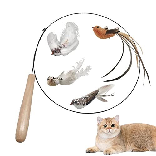 Stronrive Angelrutenspielzeug für Katzen - Katzenspielzeug für Hauskatzen,Katzenbereicherungsspielzeug Ersatz für lustige Übungen für Katzen und Kätzchen im Innenbereich von Stronrive