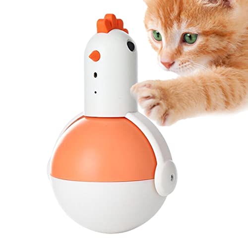 Stronrive Elektrisches Katzen-Teaser-Spielzeug | Küken-Form-Kätzchen-Spielzeug - Haustierspielzeug mit LED-Licht, 360 Grad selbstdrehend, stimuliert den Jagdinstinkt, Chaser-Spielzeug von Stronrive