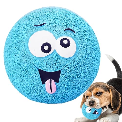 Stronrive Hunde-Apportierball | Quietschender Latex-Welpenspielzeugball mit lustigem Gesicht - Sportbälle Holen interaktives Spielzeug, quietschende Spielzeugbälle, quietschender von Stronrive