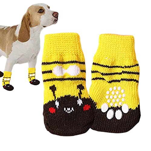 Tiersocken | Doppelseitige Anti-Rutsch-Socken mit verstellbaren Trägern - Pfotenschutz für Welpen, kleine, mittelgroße Hunde, Haustierzubehör von Stronrive