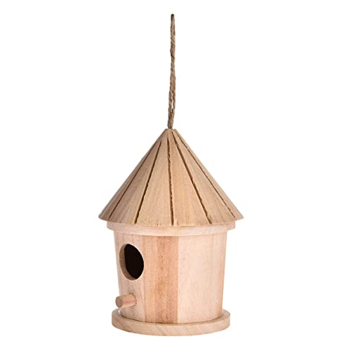Vogelhaus - DIY Vogelnest aus Buchsbaumholz mit Lanyard - Kolibri-Schaukelnest, Vogelhütte für Gartenfenster im Freien Stronrive von Stronrive
