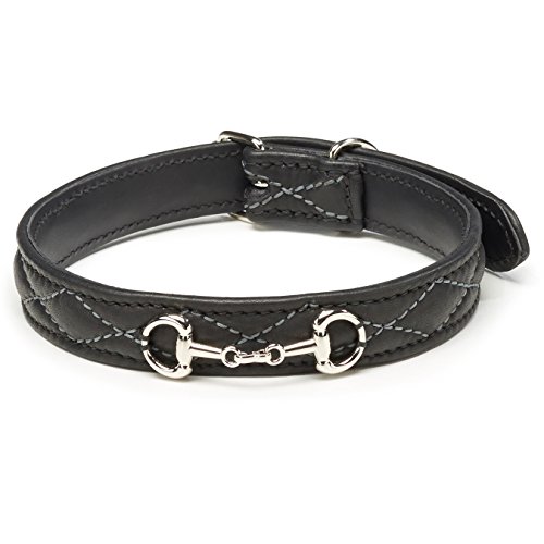 Stübben Hundehalsband mit Trensenverzierung - schwarz/schwarz - Silber von Stübben
