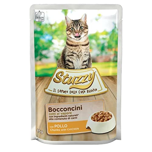 Stuzzy, Nassfutter für Erwachsene Katzen mit Huhn, in Leckerbissen - (24 Beutel à 85 g) von Stuzzy