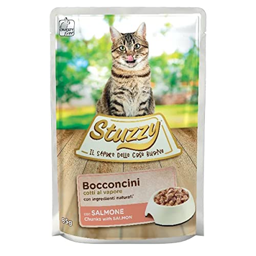Stuzzy, Nassfutter für Katzen mit Lachs, in Bocconcini - (24 Beutel à 85 g) von Stuzzy