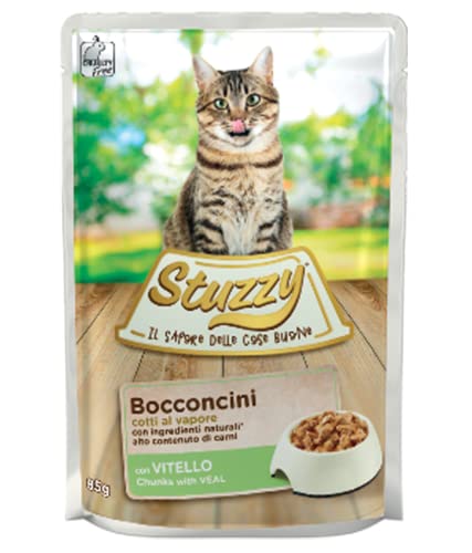 Stuzzy, Nassfutter für ausgewachsene Katzen, Kalbsleder, in Leckereien - (24 Beutel à 85 g) von Stuzzy