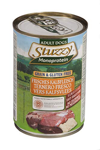 Stuzzy Dog Monoprotein Kalb, Hundefutter nass, 6 Dosen x 400 g, 2.4 kg von Stuzzy